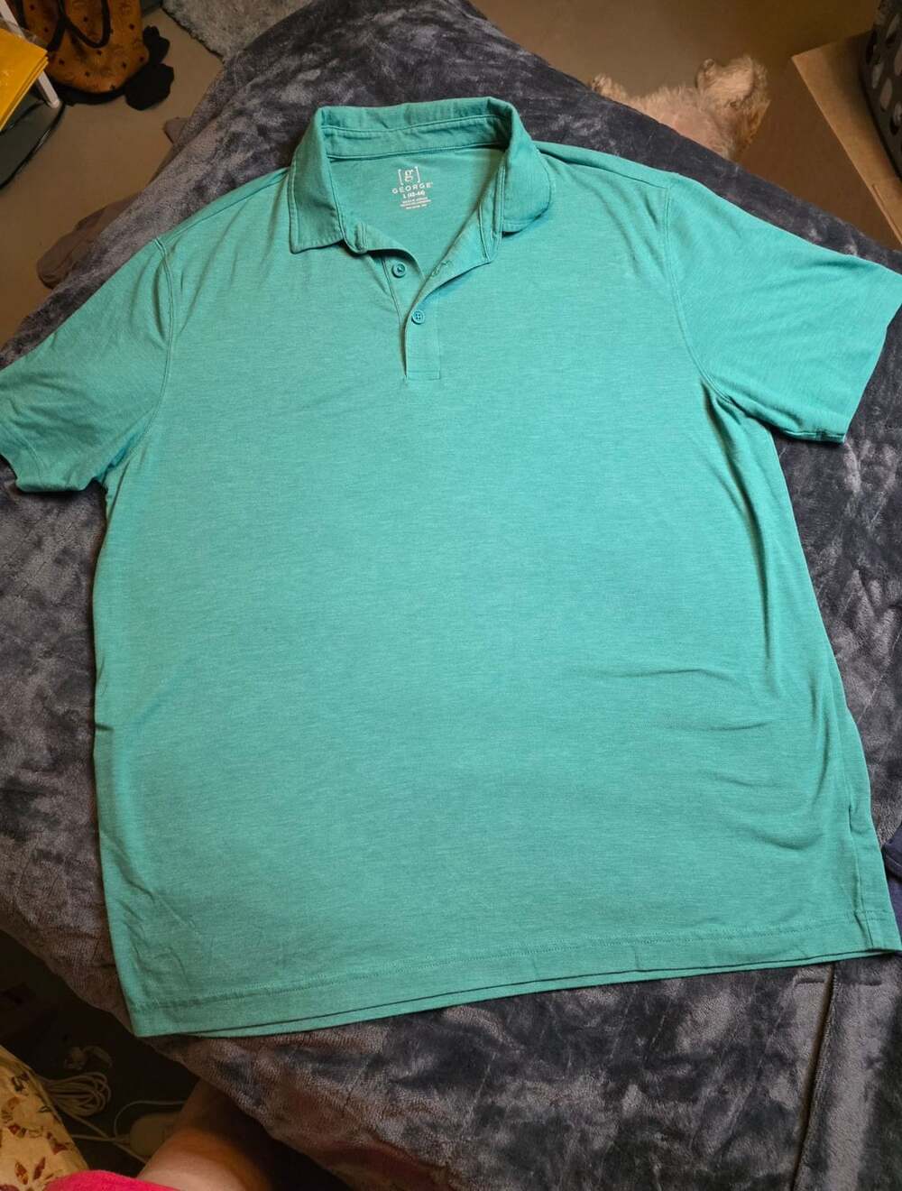 George Polo Shirt Size L Green Short Sleeve